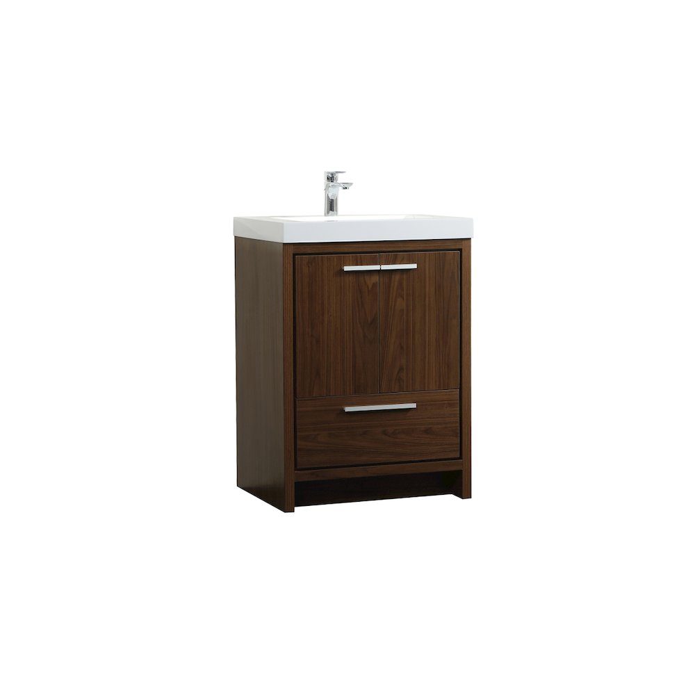 24 inch Single bathroom vanity in Walnut