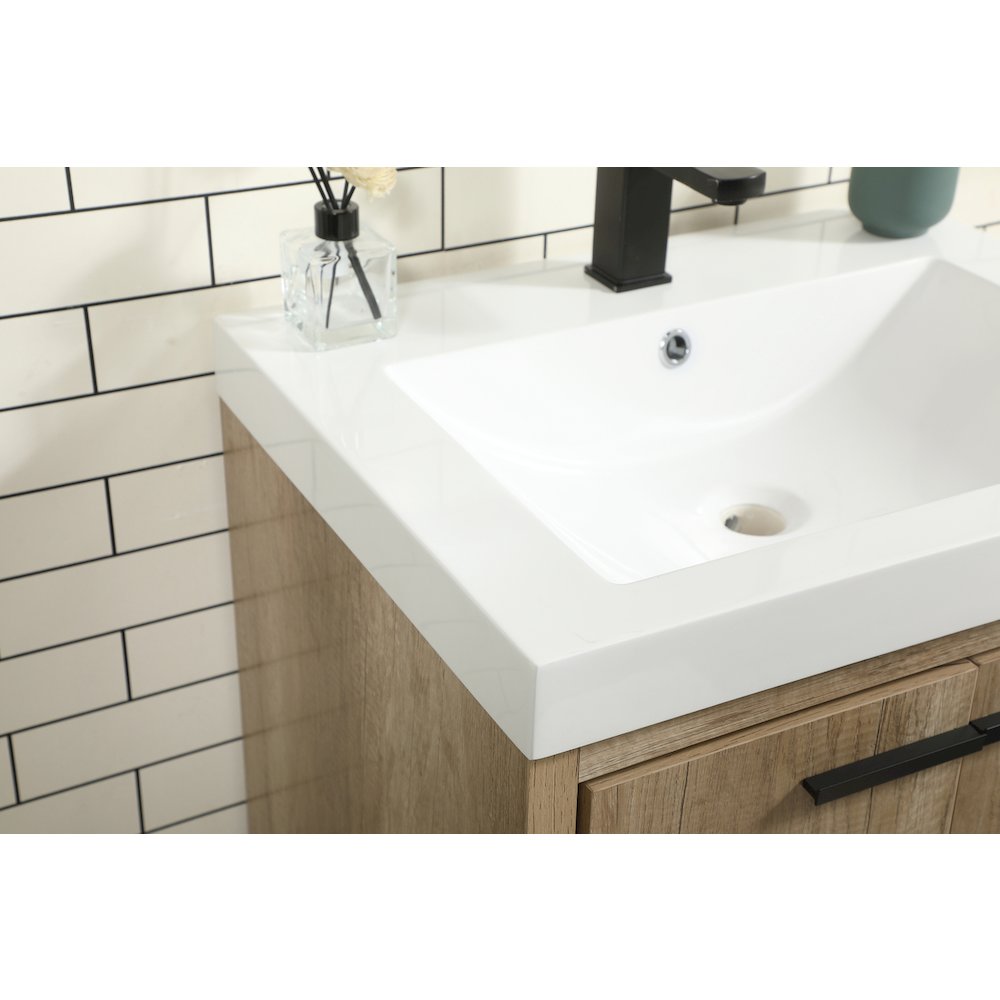 24 inch Single bathroom vanity in natural oak