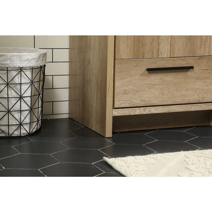 24 inch Single bathroom vanity in natural oak