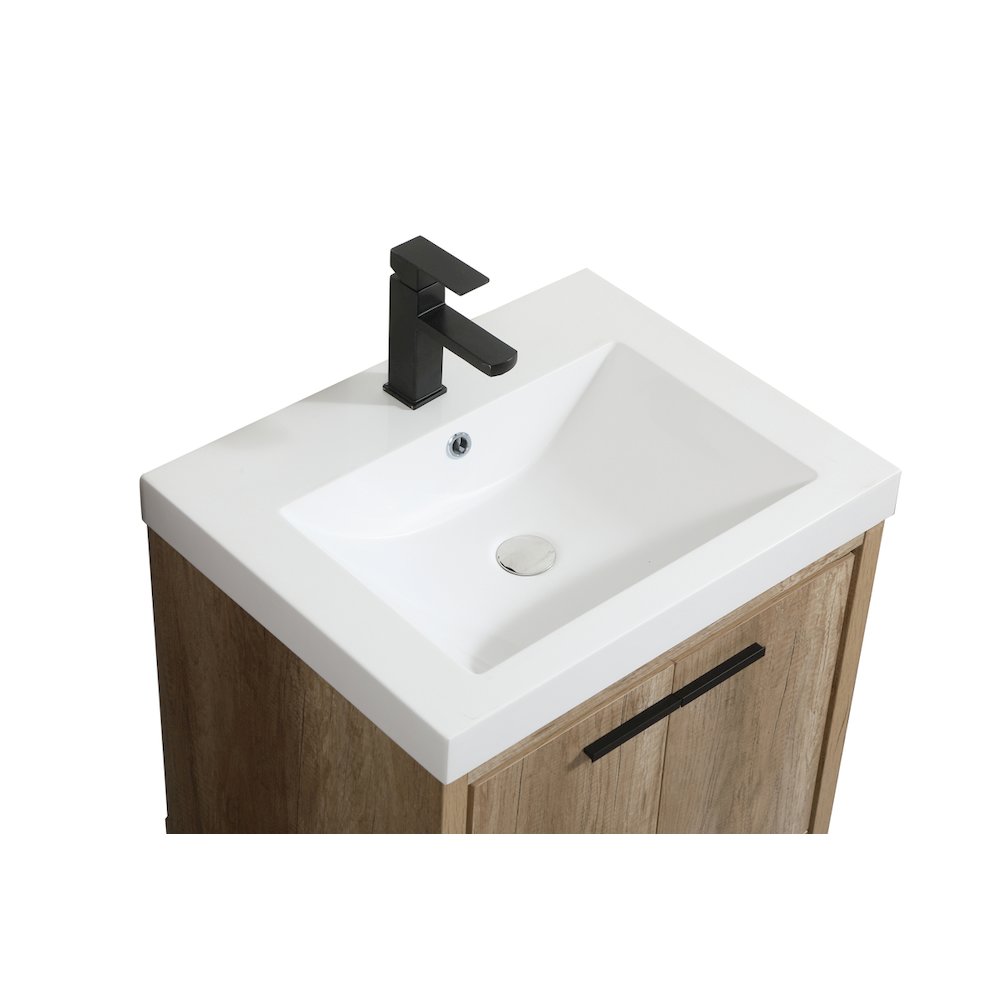 24 inch Single bathroom vanity in natural oak