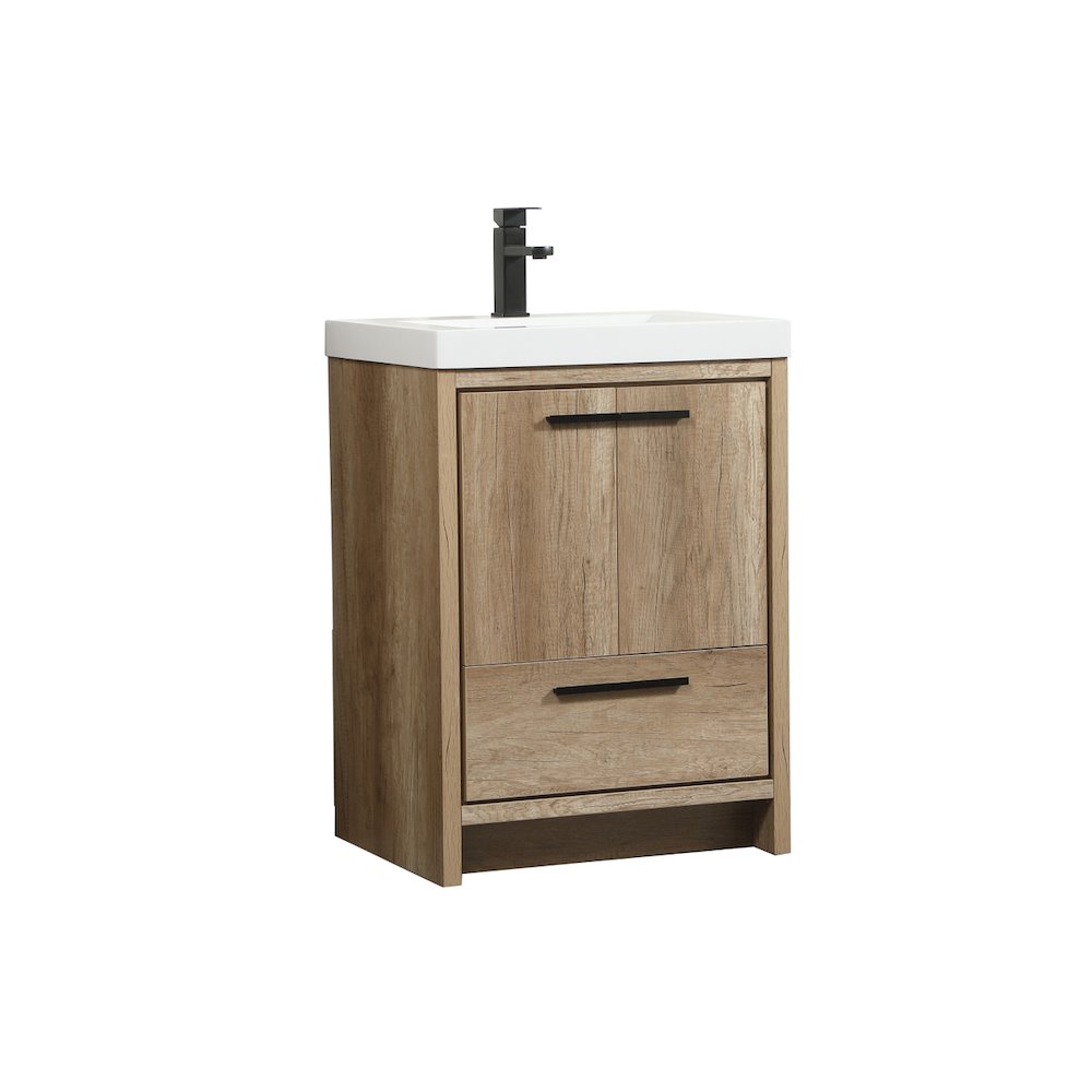 24 inch Single bathroom vanity in natural oak
