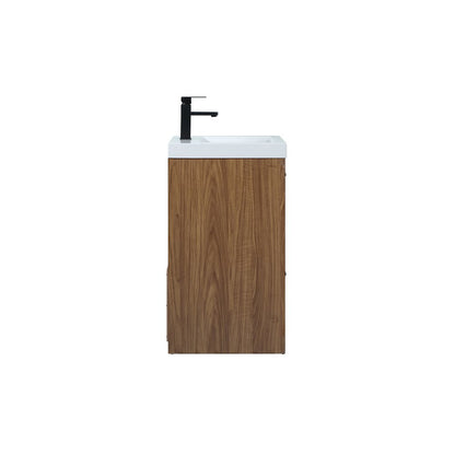 24 inch Single bathroom vanity in walnut brown