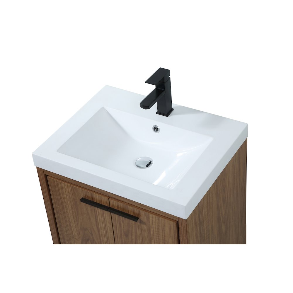 24 inch Single bathroom vanity in walnut brown