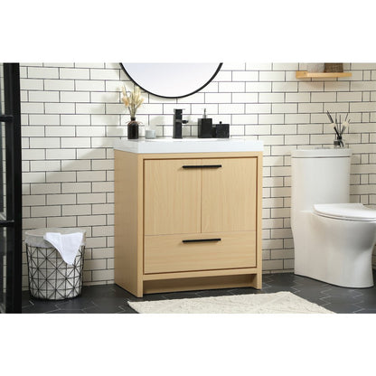 30 inch Single bathroom vanity in Maple