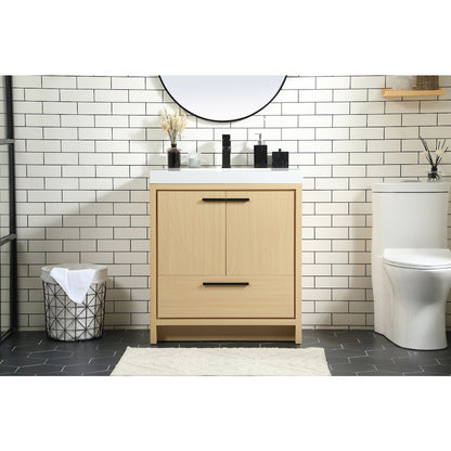 30 inch Single bathroom vanity in Maple