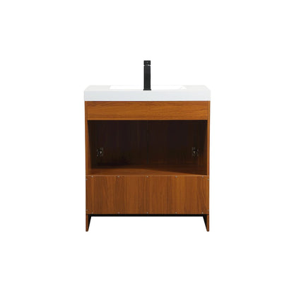 30 inch Single bathroom vanity in Teak