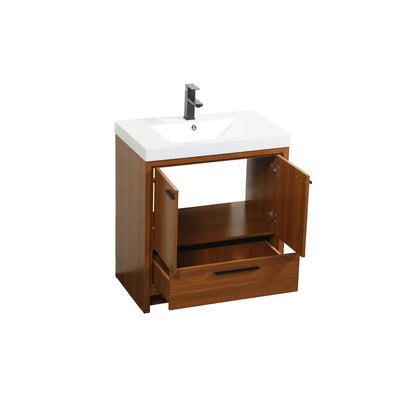 30 inch Single bathroom vanity in Teak