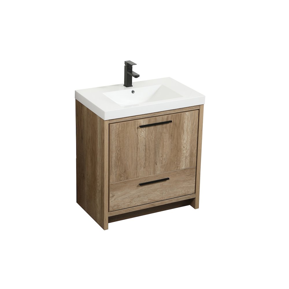 30 inch Single bathroom vanity in natural oak
