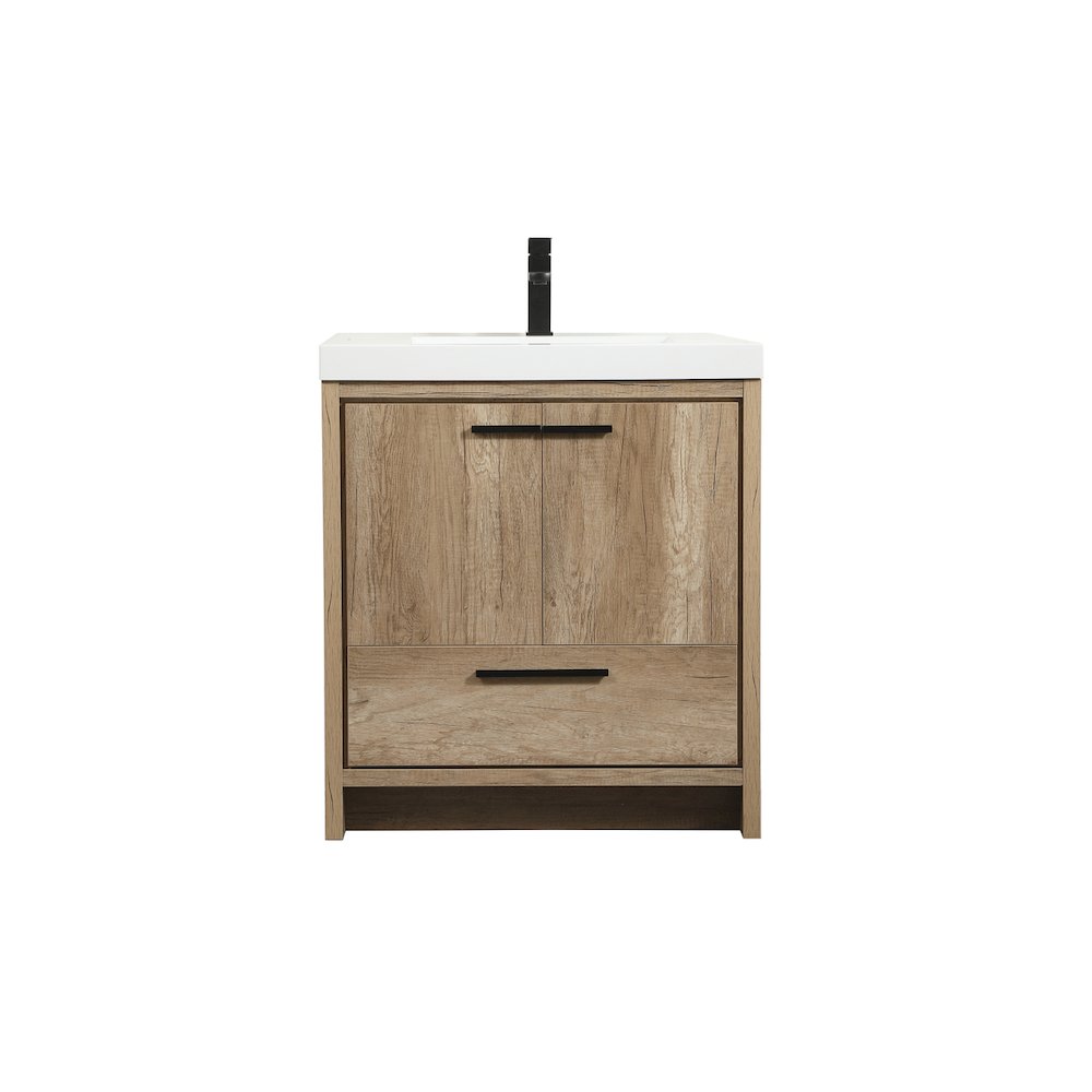 30 inch Single bathroom vanity in natural oak