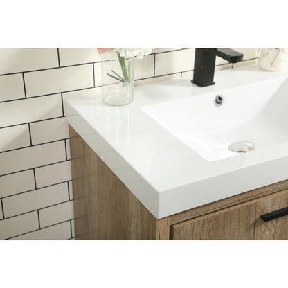 30 inch Single bathroom vanity in natural oak