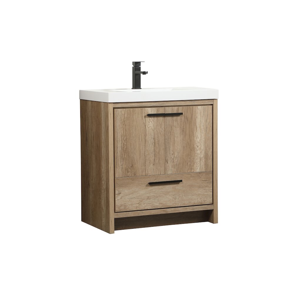 30 inch Single bathroom vanity in natural oak