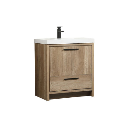 30 inch Single bathroom vanity in natural oak