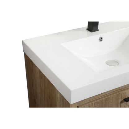 30 inch Single bathroom vanity in natural oak