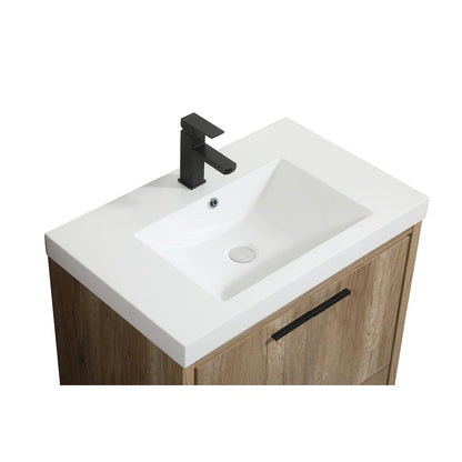 30 inch Single bathroom vanity in natural oak