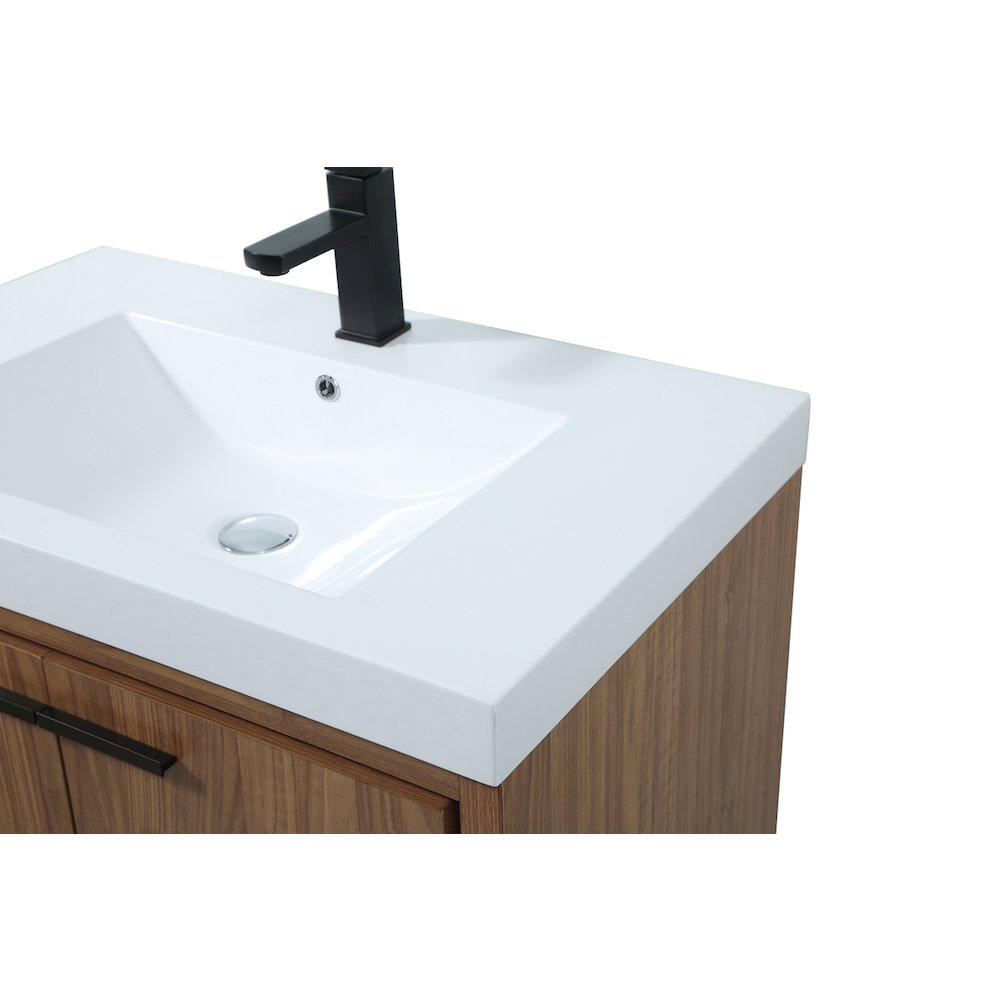 30 inch Single bathroom vanity in walnut brown