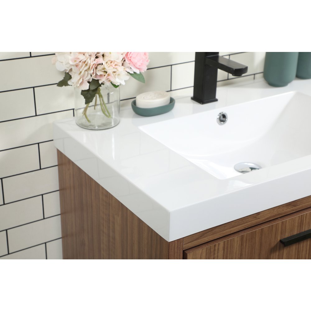 30 inch Single bathroom vanity in walnut brown