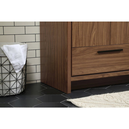 30 inch Single bathroom vanity in walnut brown