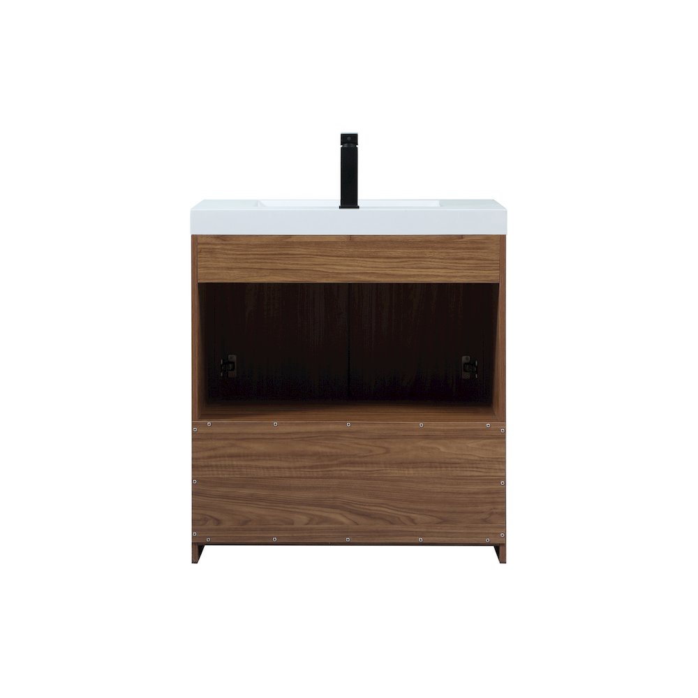 30 inch Single bathroom vanity in walnut brown