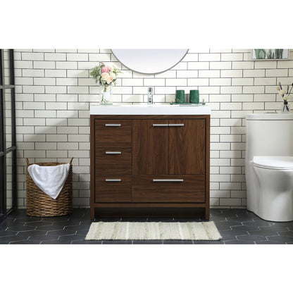 36 inch Single bathroom vanity in Walnut