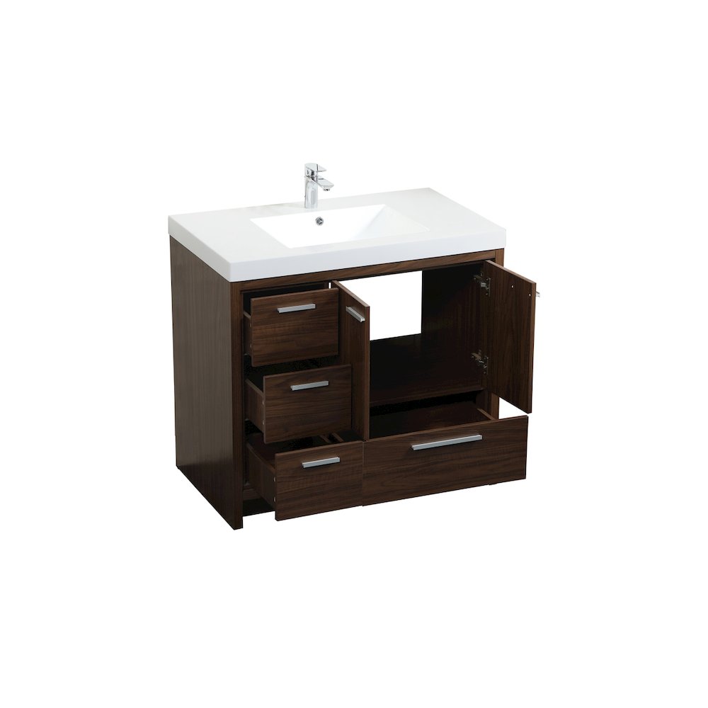 36 inch Single bathroom vanity in Walnut
