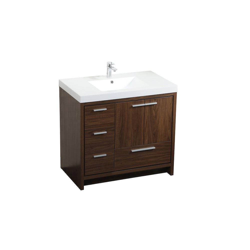 36 inch Single bathroom vanity in Walnut
