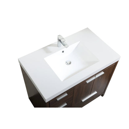 36 inch Single bathroom vanity in Walnut