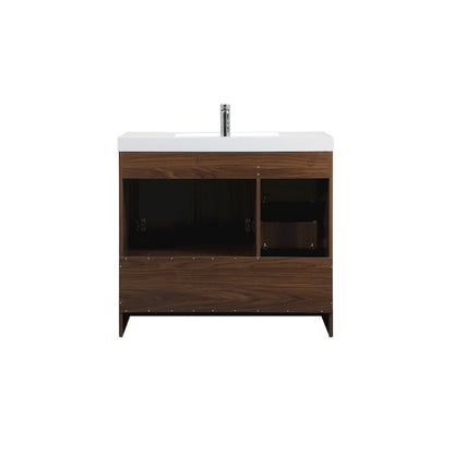 36 inch Single bathroom vanity in Walnut