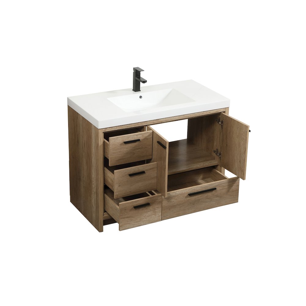42 inch Single bathroom vanity in natural oak