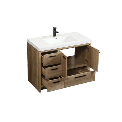 42 inch Single bathroom vanity in natural oak