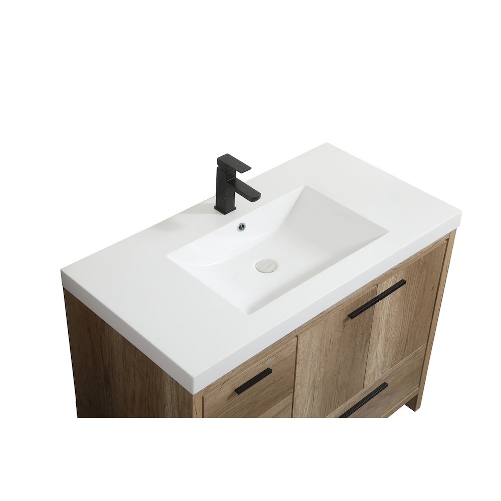 42 inch Single bathroom vanity in natural oak