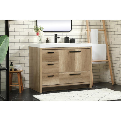 42 inch Single bathroom vanity in natural oak