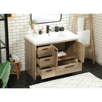 42 inch Single bathroom vanity in natural oak