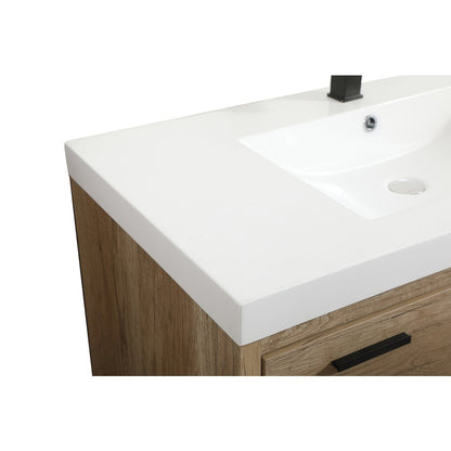42 inch Single bathroom vanity in natural oak