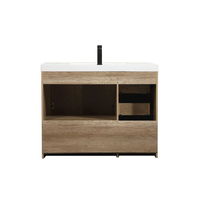 42 inch Single bathroom vanity in natural oak