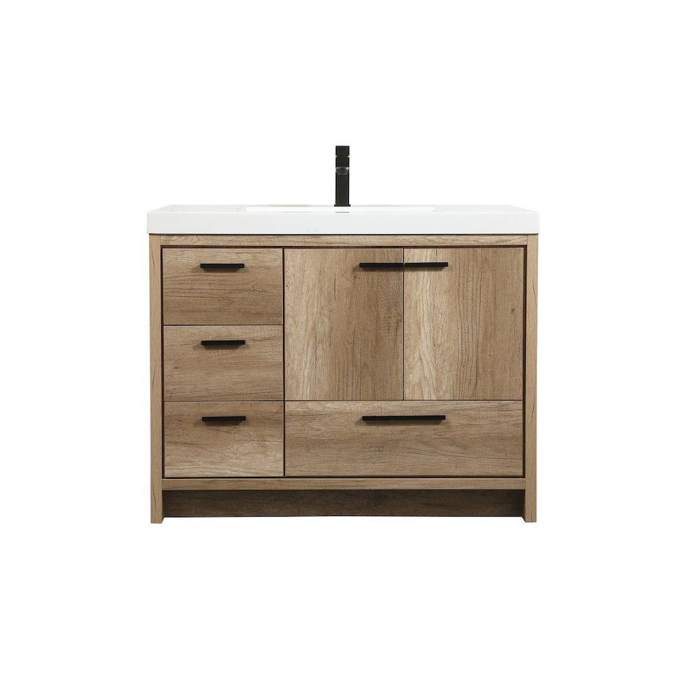 42 inch Single bathroom vanity in natural oak