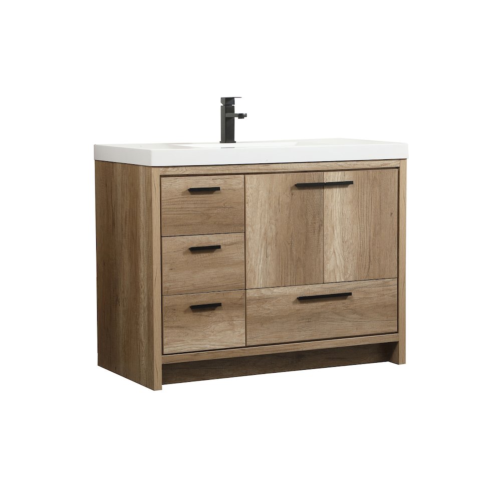 42 inch Single bathroom vanity in natural oak