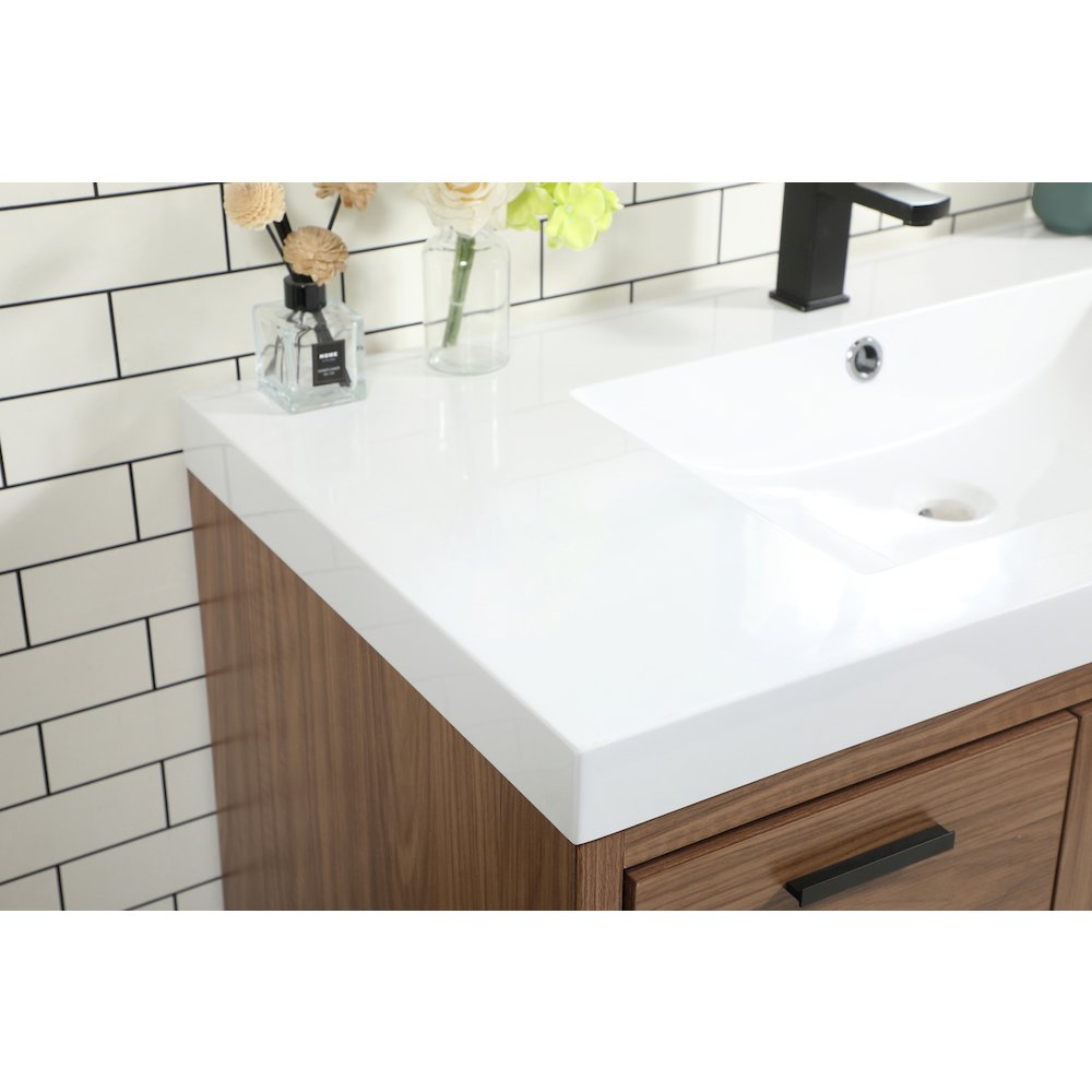 42 inch Single bathroom vanity in walnut brown