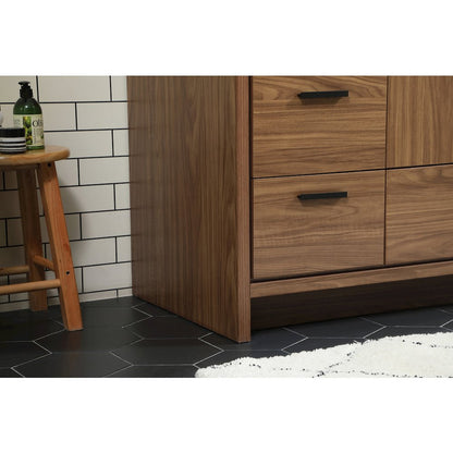 42 inch Single bathroom vanity in walnut brown
