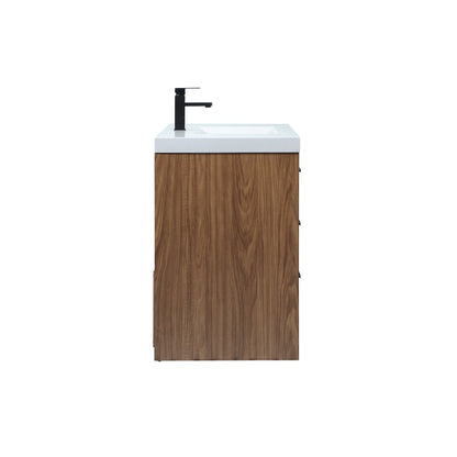 42 inch Single bathroom vanity in walnut brown