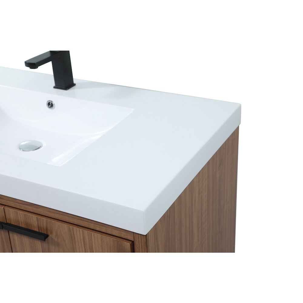 42 inch Single bathroom vanity in walnut brown