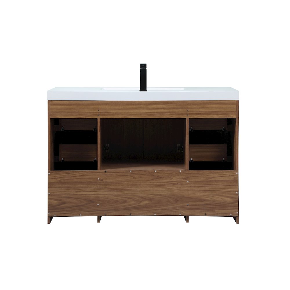48 inch Single bathroom vanity in walnut brown