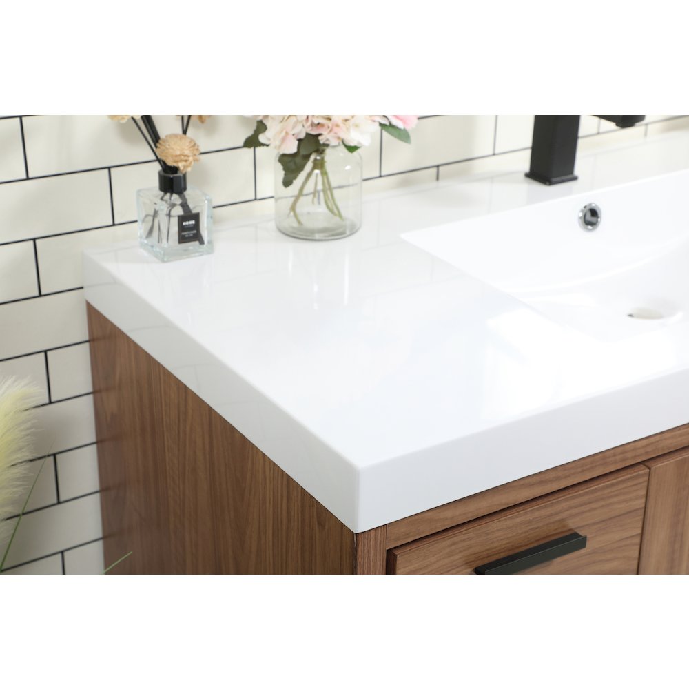 48 inch Single bathroom vanity in walnut brown
