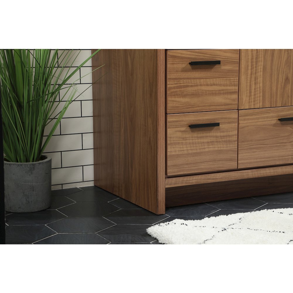 48 inch Single bathroom vanity in walnut brown