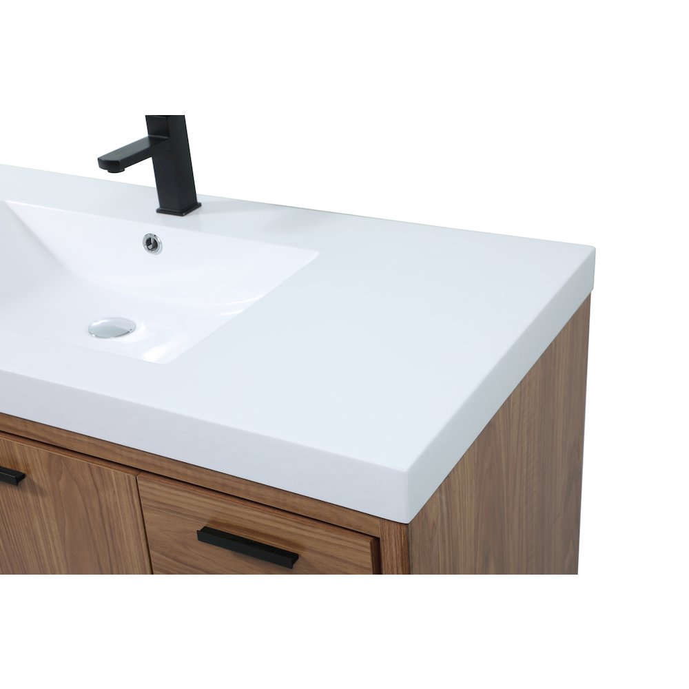 48 inch Single bathroom vanity in walnut brown