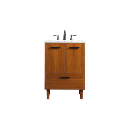 24 inch bathroom vanity in Teak