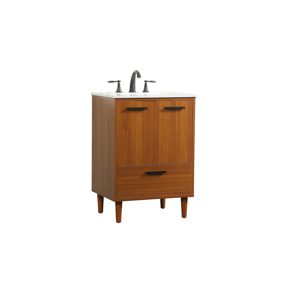 24 inch bathroom vanity in Teak