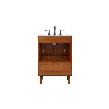24 inch bathroom vanity in Teak