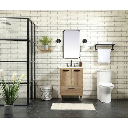 24 inch Single bathroom vanity in natural oak