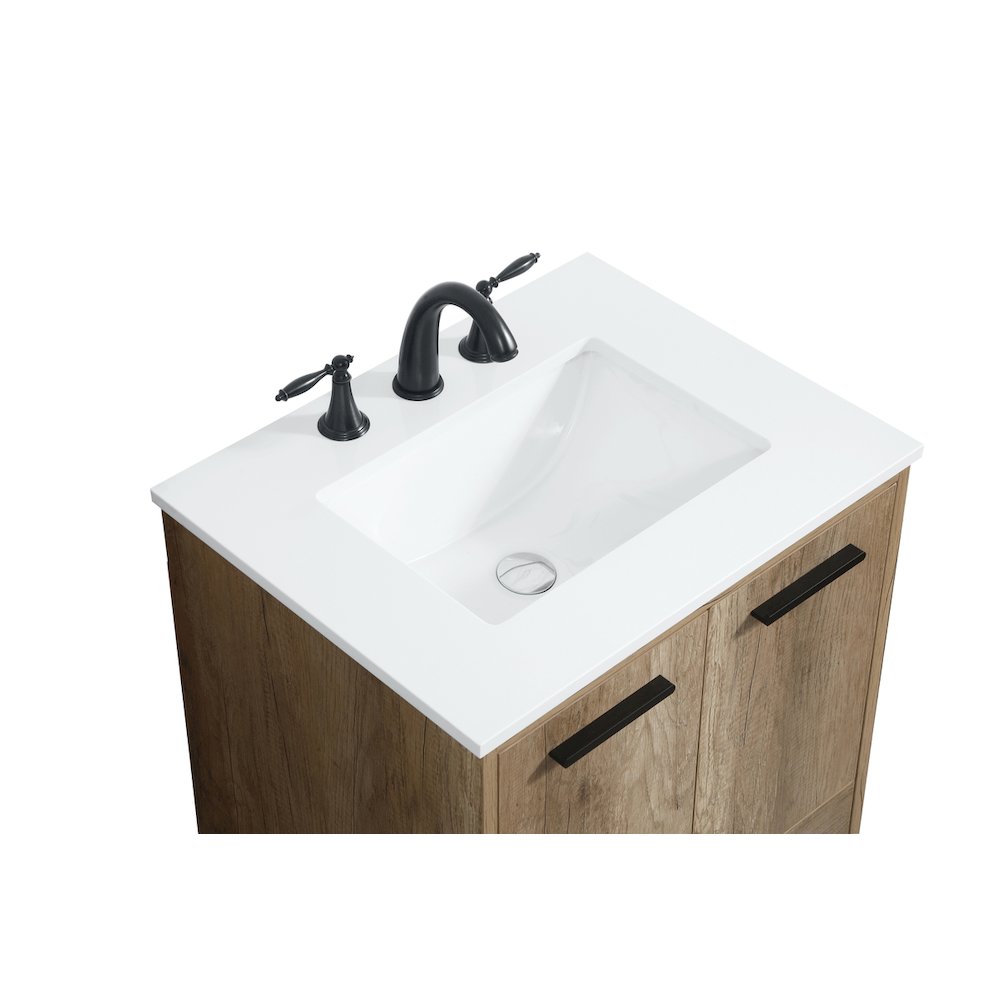 24 inch Single bathroom vanity in natural oak