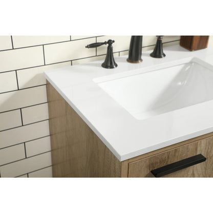 24 inch Single bathroom vanity in natural oak